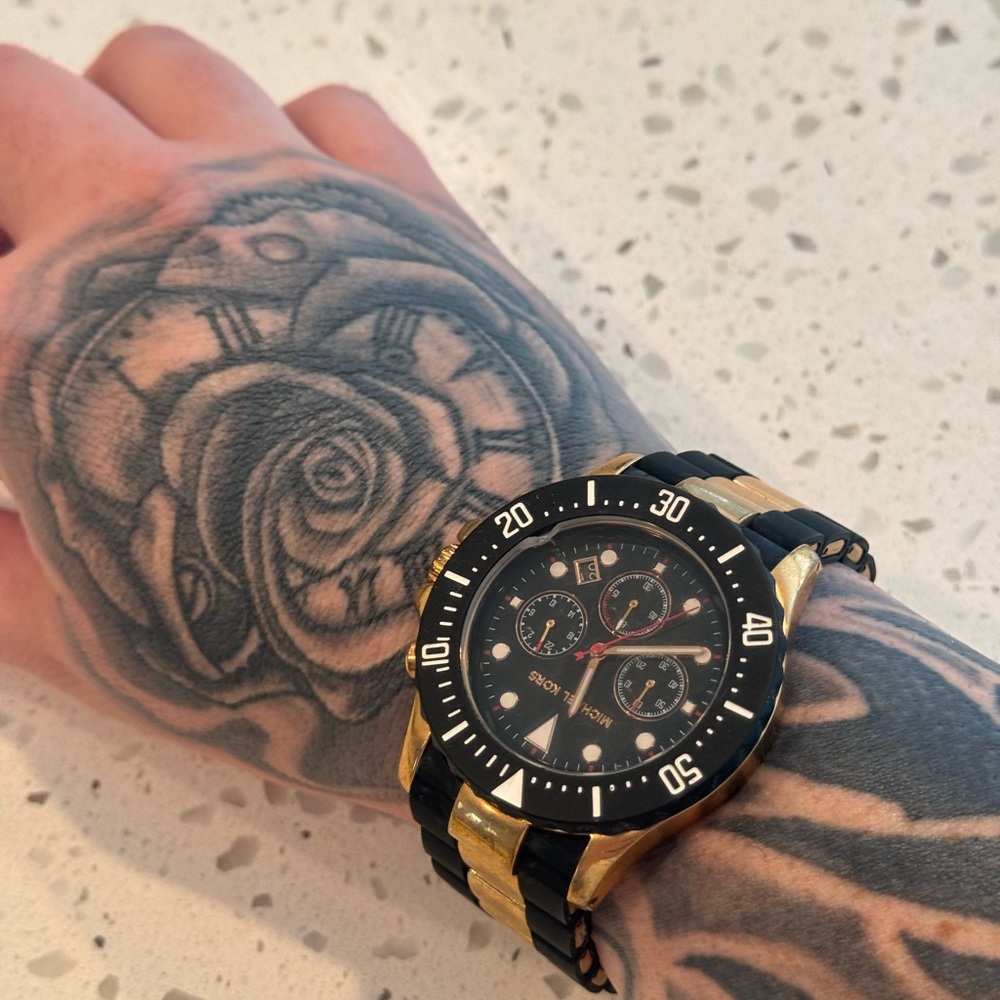 Michael Kors Black and Gold Dive Watch